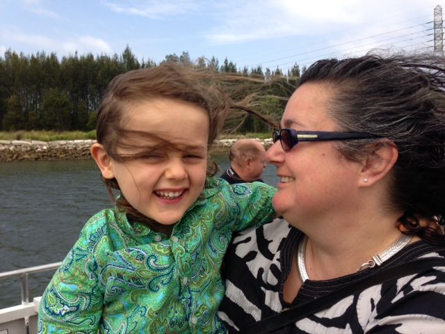 On the river cat with Mama